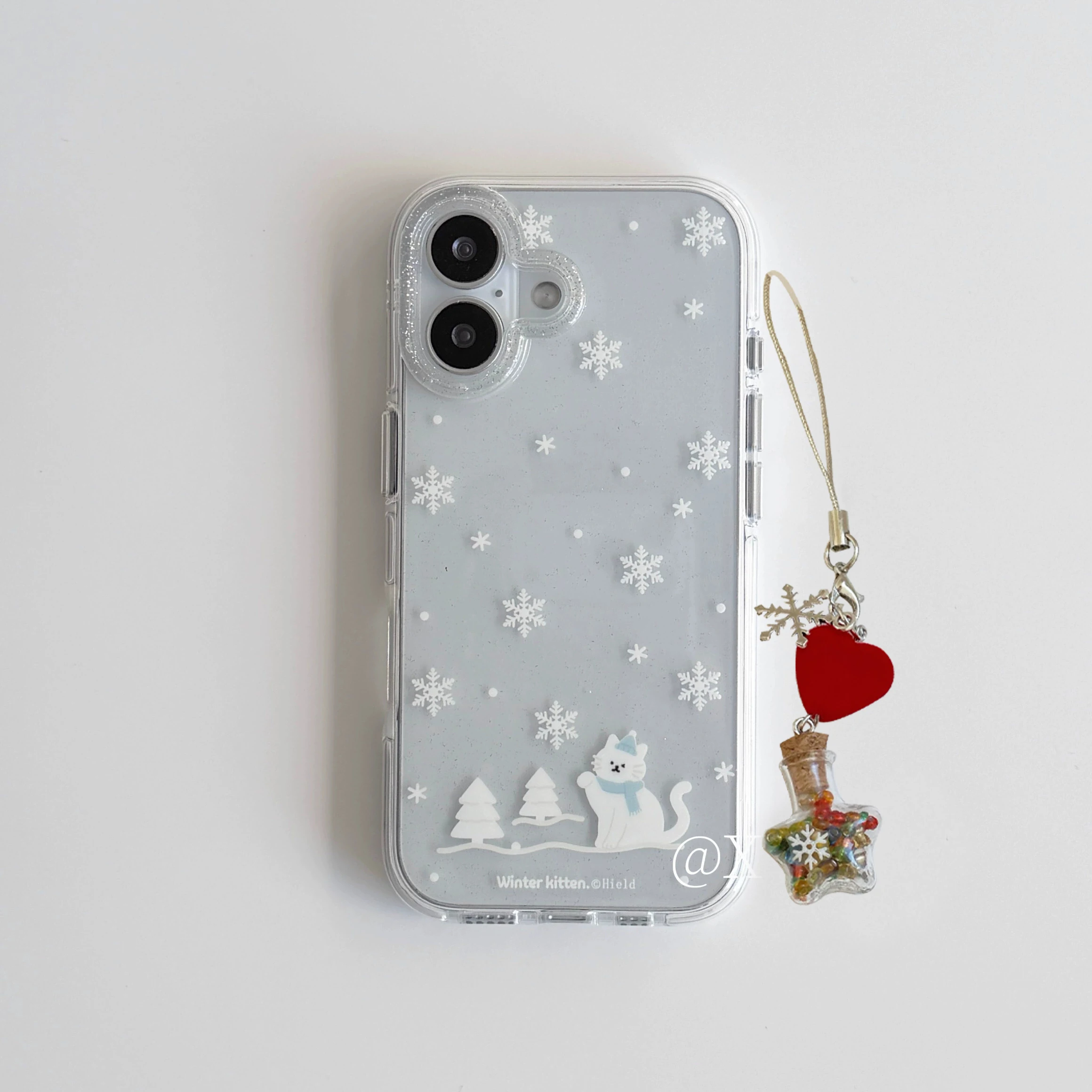 الشتاء ندفة الثلج جميل هريرة بريق قضية الهاتف آيفون 17 AIR 16 15 14 13 12 11 برو ماكس MINI X XR XS 7 8 زائد Y2K غطاء