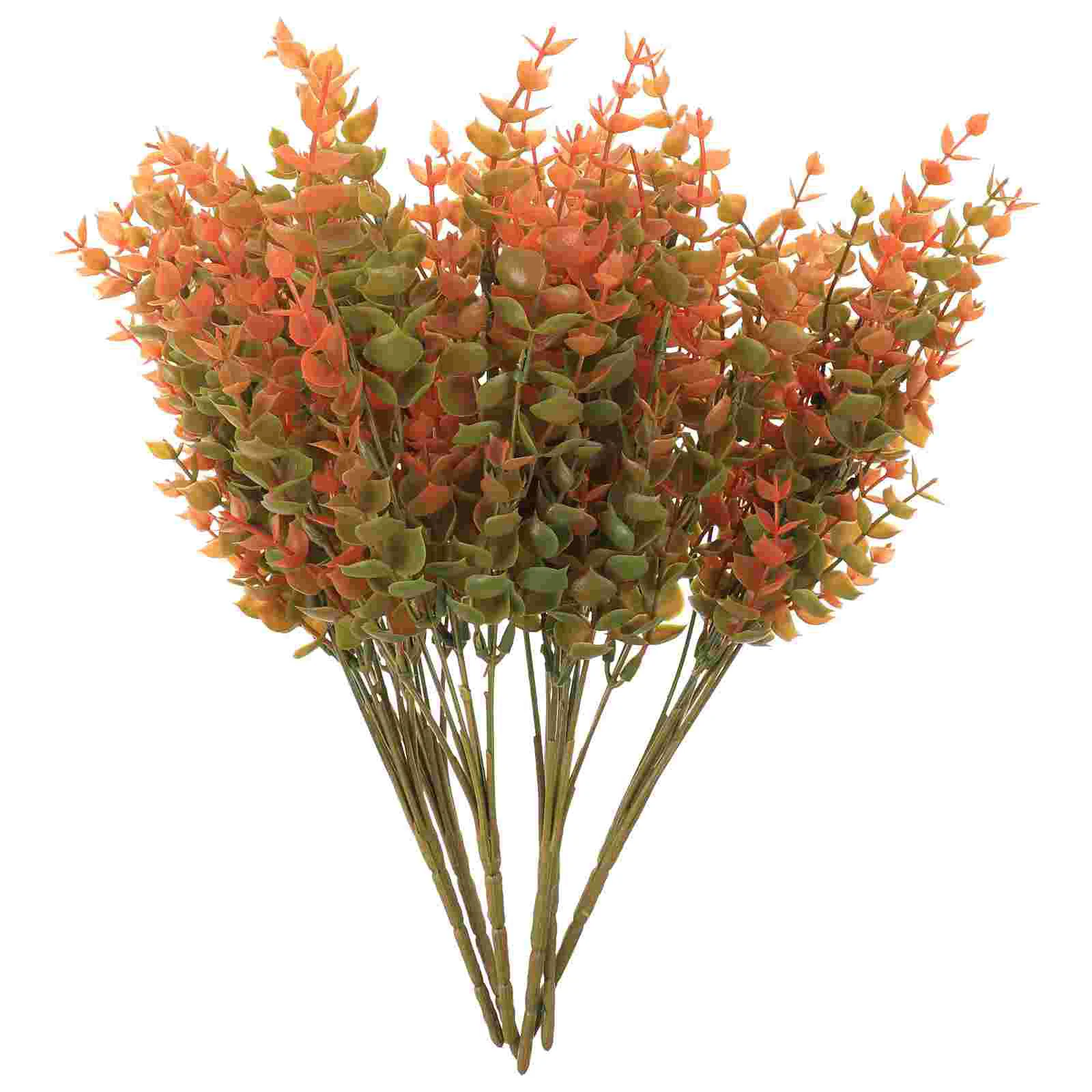 6 Pcs Simulated Eucalyptus Artificial Plant Adornments Vase Decors Stems Plants Faux Leaves Leaf