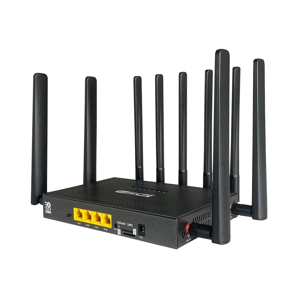 Zbtlink Unlocked 5G WIFI6 Router Two Sim Card 3000Mbps Wifi 5g Modem RM520N-GL 2.4Ghz 5Ghz 4×4 MIMO CPE WIFI Router 8 Antenna