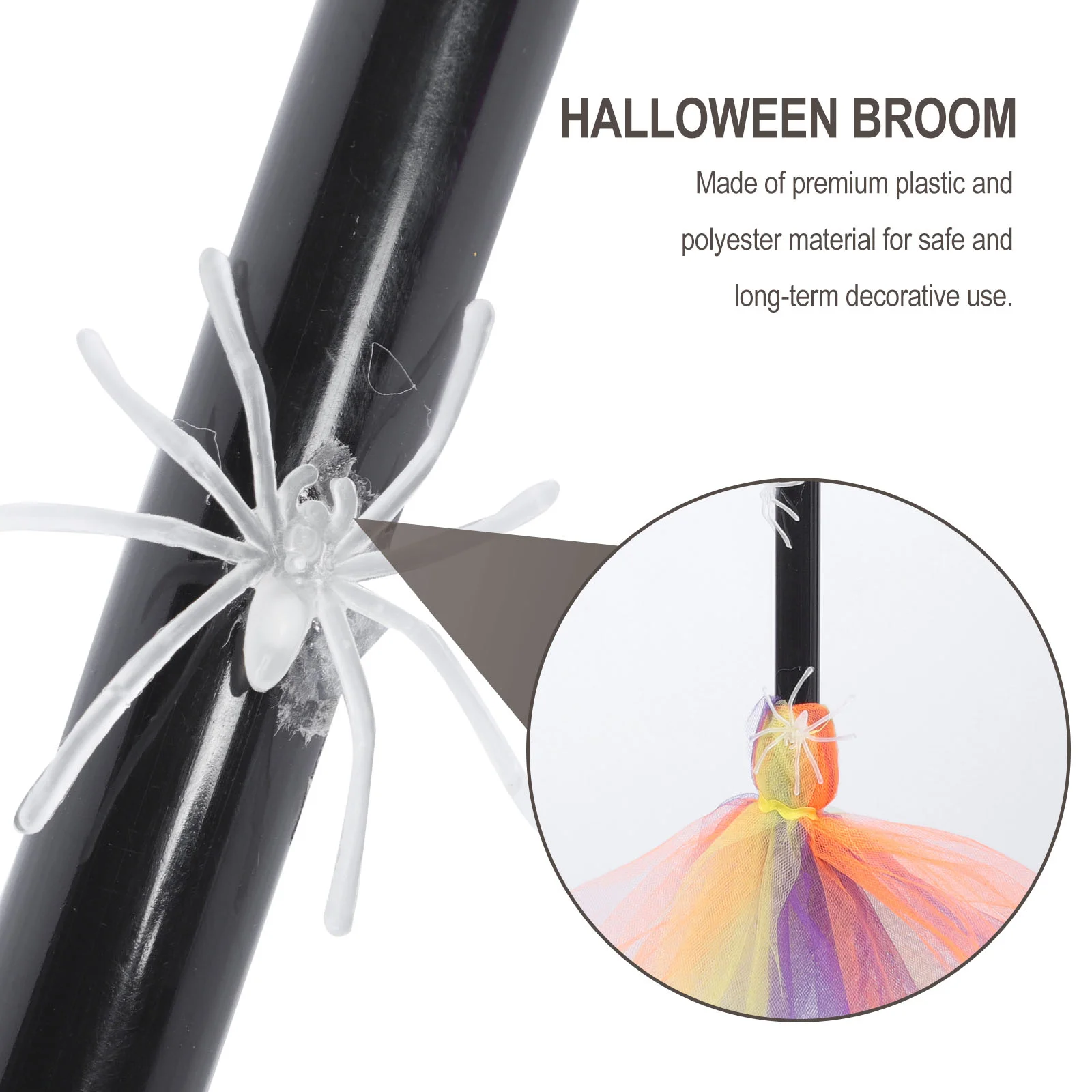 Escoba batidora bruja de Halloween Besom Wizard para adultos accesorios fiesta negro divertido mujer