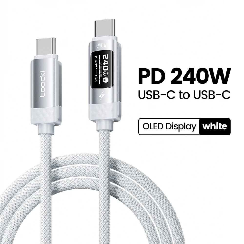 Toocki USB-C 240W Kabel Schnellladung PD 3.1 OLED Digitalanzeige Für Samsung Macbook iPhone 16 17 USB-C zu Typ-C Datenkabel