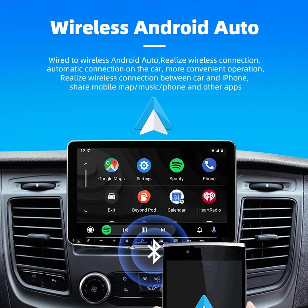 EKIY AI TV Box Car Intelligent Systems For Car With Wired CarPlay 2in1 Wireless CarPlay Dongle Wireless Android Auto Adapter