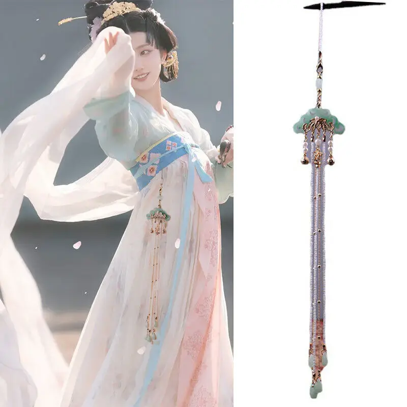 Nowy frędzel w chińskim stylu Hanfu wiszący sznurek jedwabny pas pałacowy łańcuszek w talii 30-35cm jadeitowy Ornament biżuteria akcesoria