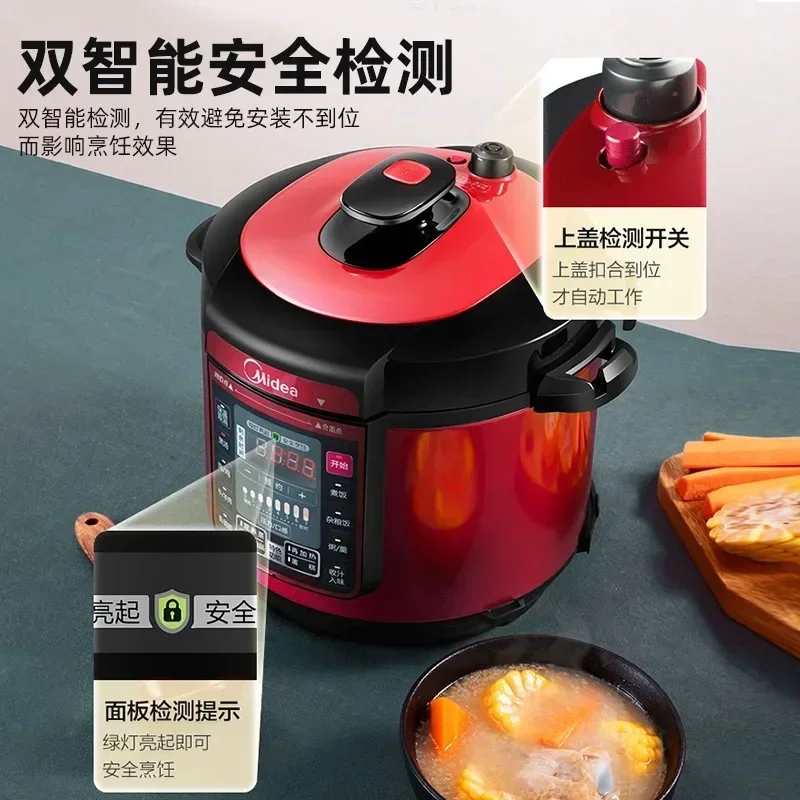 Electric Pressure Cooker Double Tank Stainless Steel Large Capacity Red Rice Cooker Household