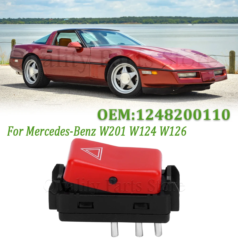 1PC New For Mercedes-Benz W124 W201 W202 W126 Car Power Warning Hazard Light Emergency Flasher Switch 1248200110
