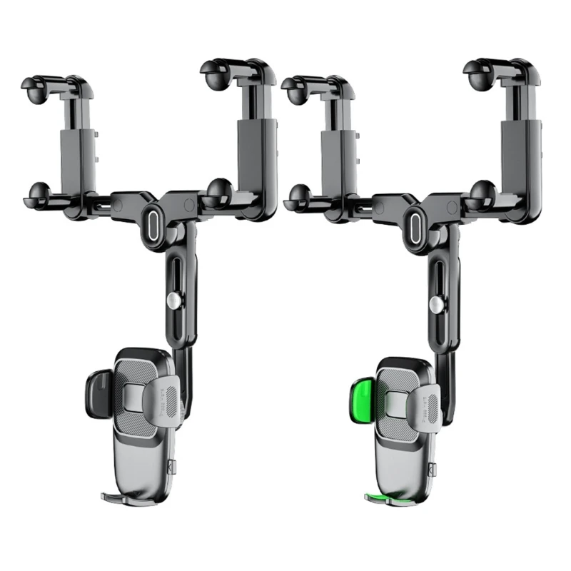 Retractable Rearview Mirror Mount Phone Bracket 360 Degree Rotation-GPS Car Phone Holder Stand Adjustable Camera Support F19E