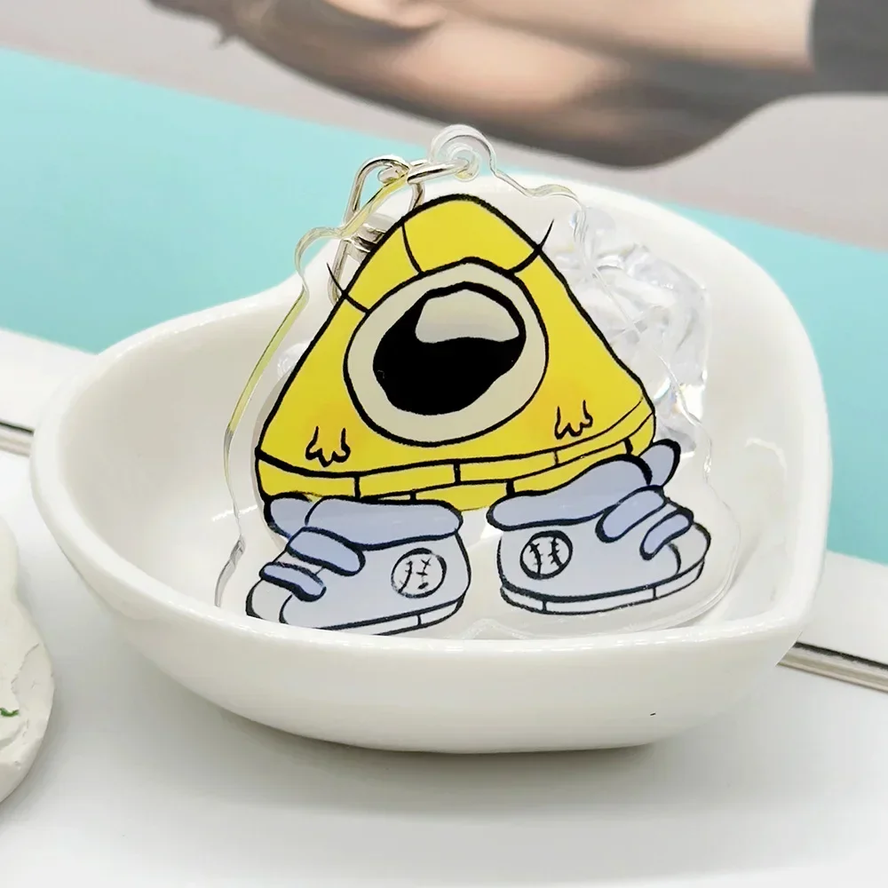 Funny Cute Cartoon Baby Keychain Key Chain Ring for Bag Bill Cipher Baby Keyring Jewelry Outer Space Fans Halloween Fans Gifts