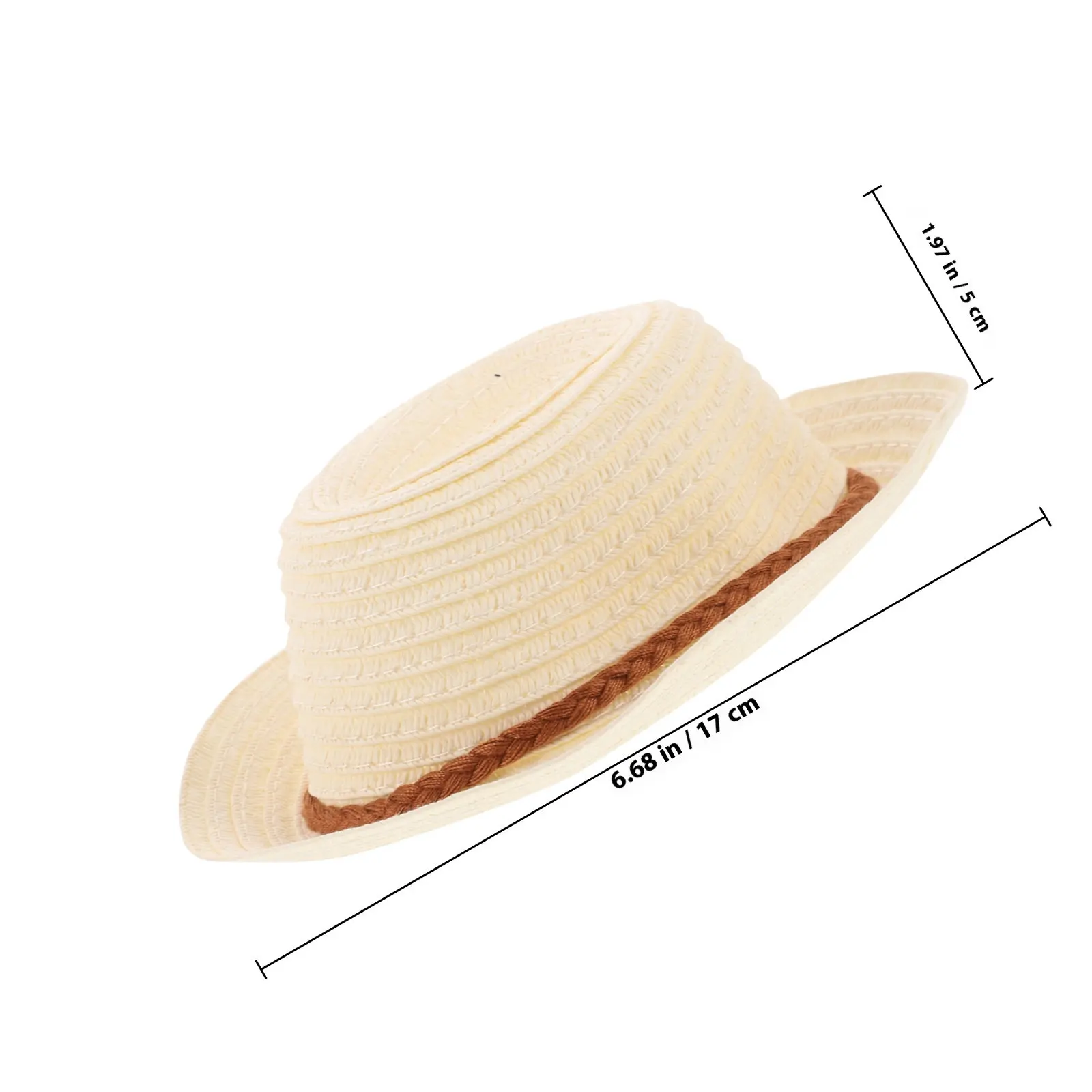 Mini Straw Hat Woven Craft Ornament Small Decorative Accessory for Dollhouse Miniature DIY Projects Party Supplies Photo Prop