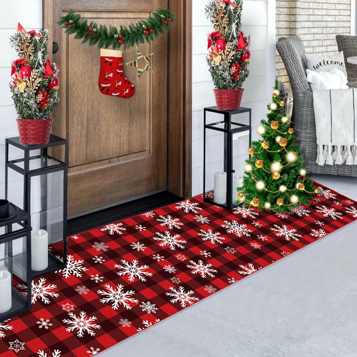 90*150 120*180 60*180 60*250 سنتيمتر عيد الميلاد موضوع الأحمر والبني السجاد المضادة للانزلاق ويمكن غسل الغسالة السجاد لغرفة المعيشة غرفة نوم #1