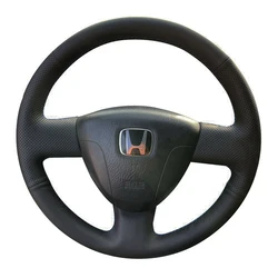 For Honda City Fit Jazz 2001-2008 Braid Car Steering Wheel Cover Customize Microfiber Leather Steering Wrap Car Accessories