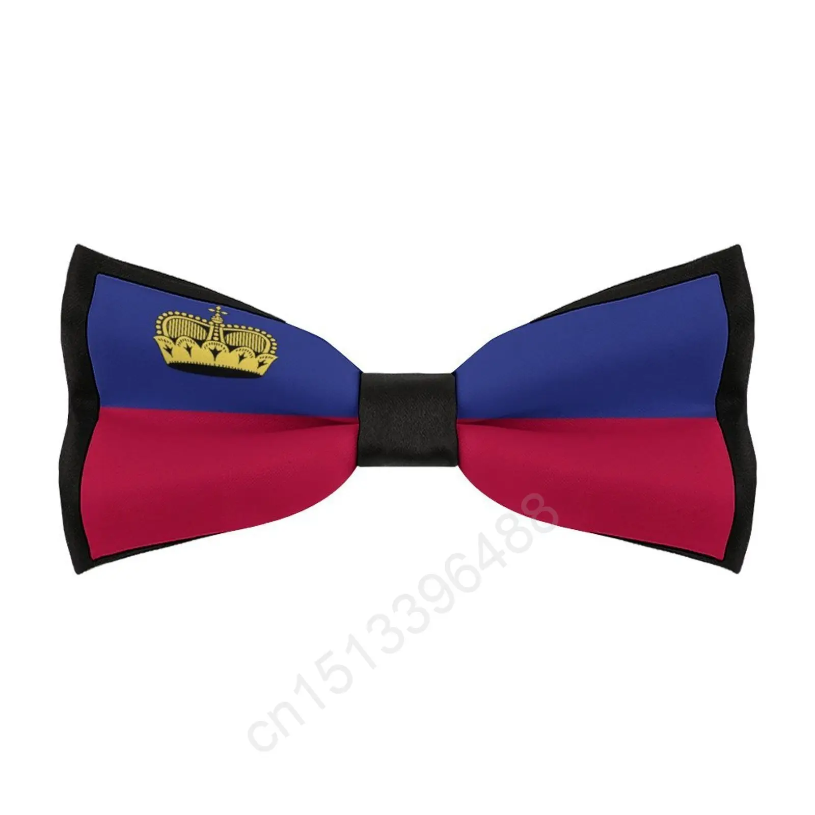 New Polyester Liechtenstein Flag Bowtie for Men Fashion Casual Men's Bow Ties Cravat Neckwear For Wedding Party Suits Tie