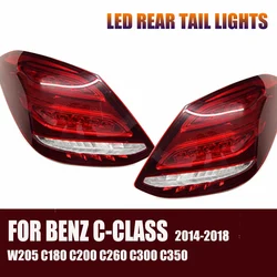 Car Tail Light Assemblies Mercedes Benz C Class W205 C180 C200 C260 C300 2014-2018 Rear Brake Bumper Lights Cars Accessories