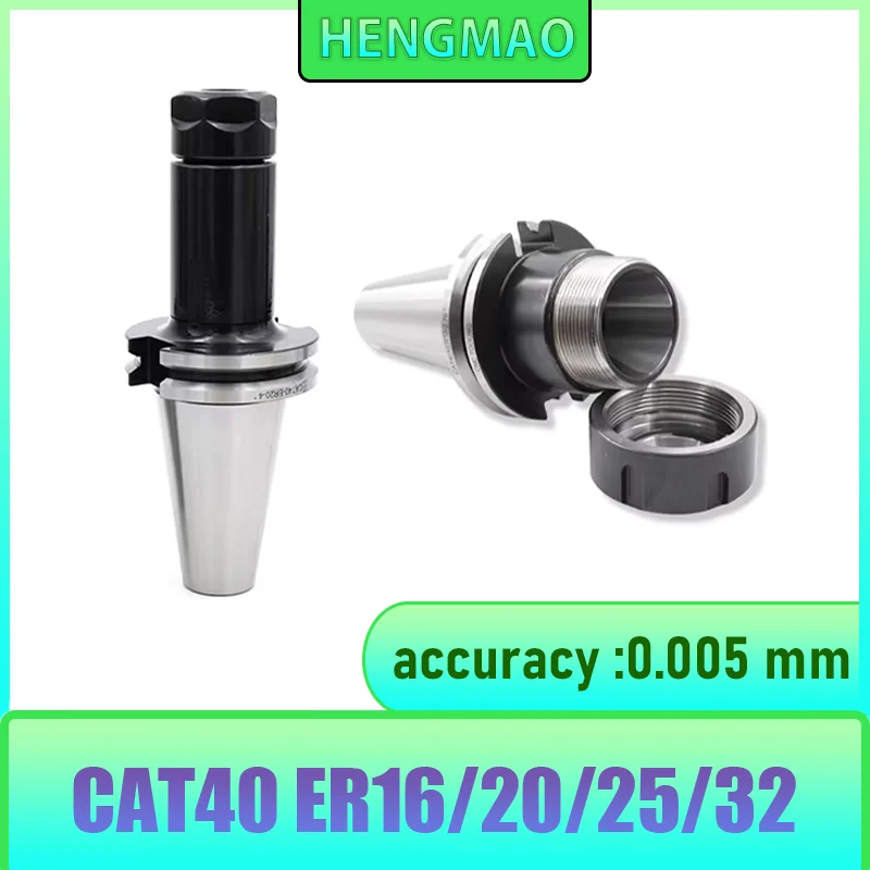 CAT40 ER16/ER20/ER32/ER40 US Standard High Precision Tool Holder CNC Milling Machine Center Collet Chuck Pull Stud Handle Shank
