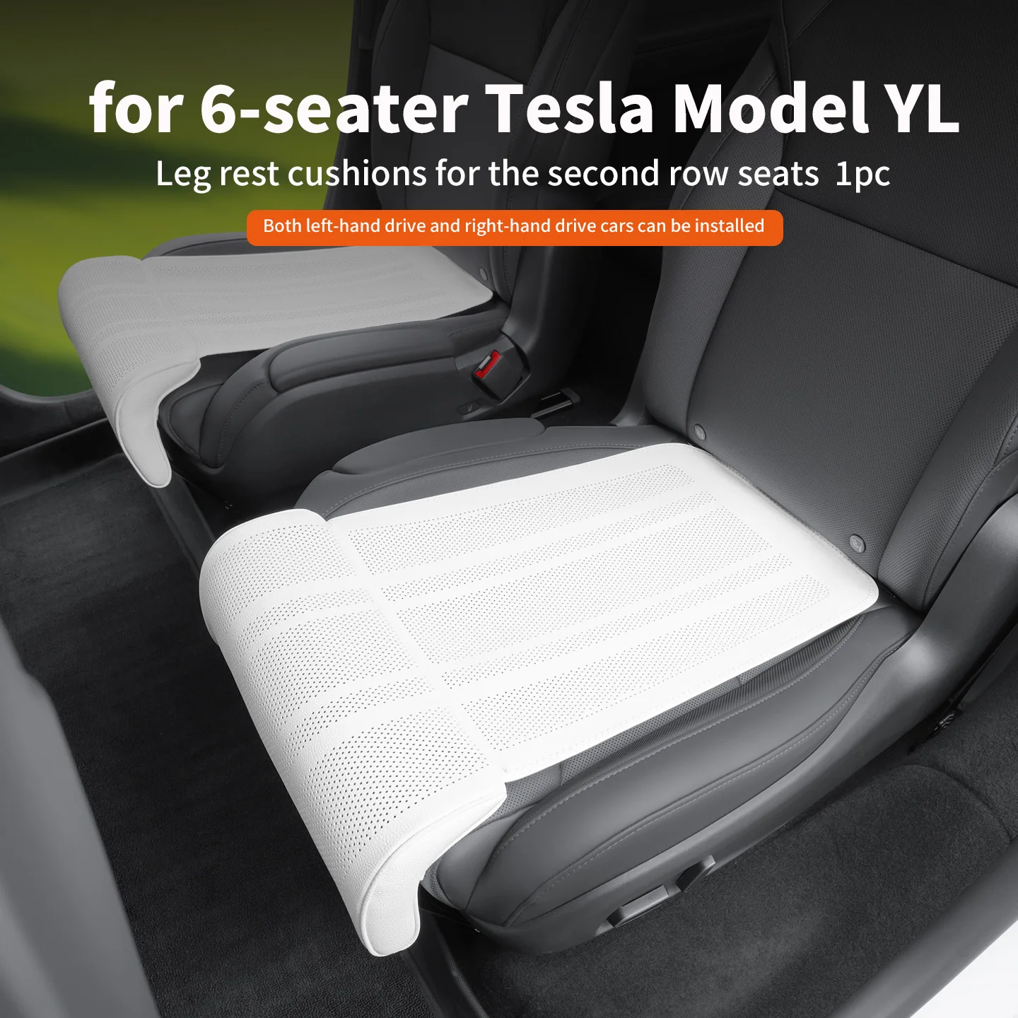 For Tesla 6-Seater Model YL Second Row Seat Cushion, Seat Extended Leg Rest, Breathable Cushion, All Season, 1pc