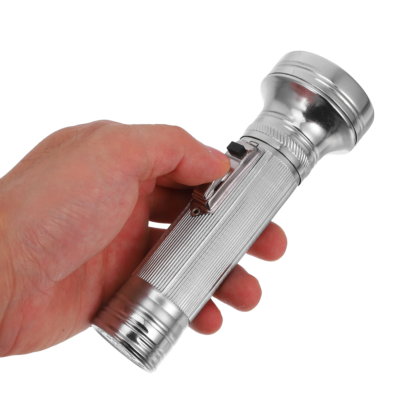 Flashlight Props Old Style Bedside LED Dog Walking Silver Handheld Night Fashioned Work
