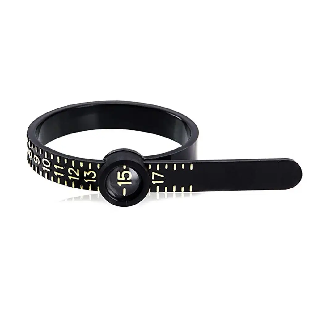 

Black With Magnifier Sizes 1-17 Wedding Ring Band Finger Gauge Genuine Tester Ring Sizer Measure