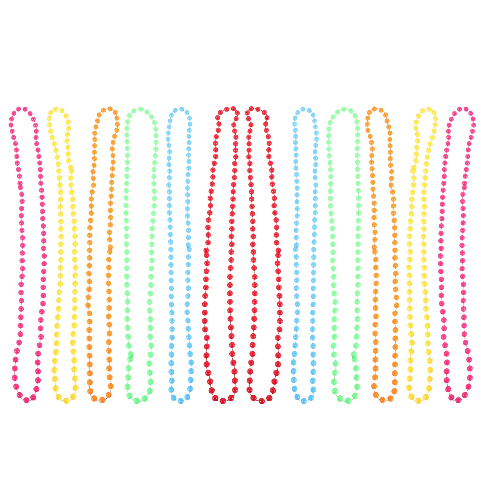 

12pcs Bead Necklaces For Masquerade Party Carnival Christmas Halloween Holiday Event Decor Plastic Colorful Party