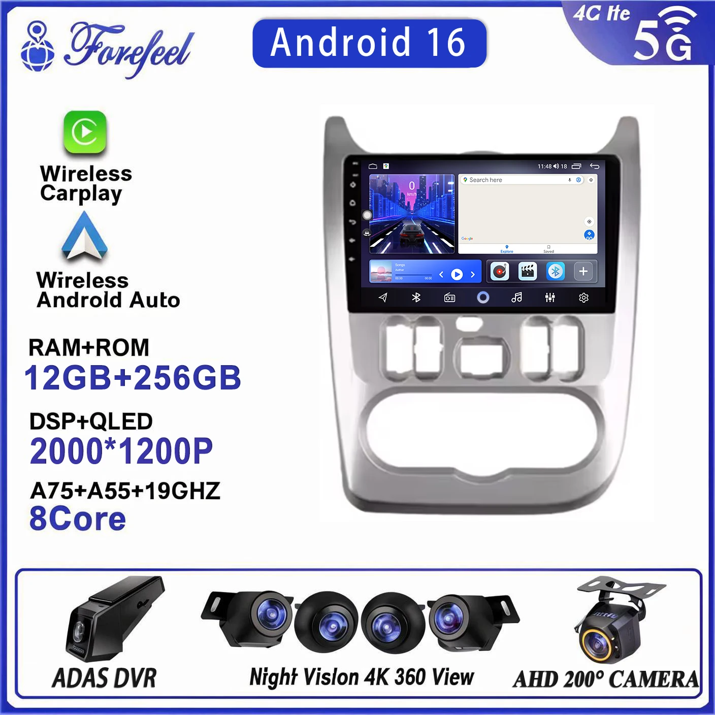 Android 16 For Renault Logan 1 Sandero 2009 - 2015 For Lada Largus Lergus 2012-2020 For Dacia Duster 2010-2017 Multimedia Screen