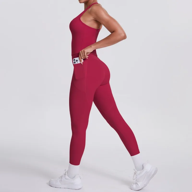 

Женский обтягивающий костюм для йоги, ощущение обнаженности, высокая талия, подтяжка бедер, красивая спина, спортивный комплект для отдыха, костюм для бега и фитнеса на открытом воздухе