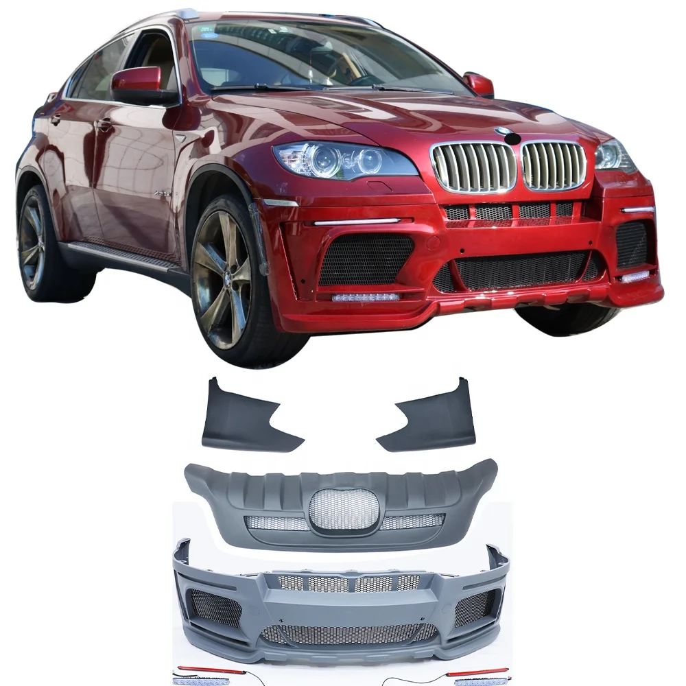 

Комплекты для кузова автомобильного бампера для BMW X6 E71 2008-2011, задний диффузор, губа, внешние аксессуары, детали