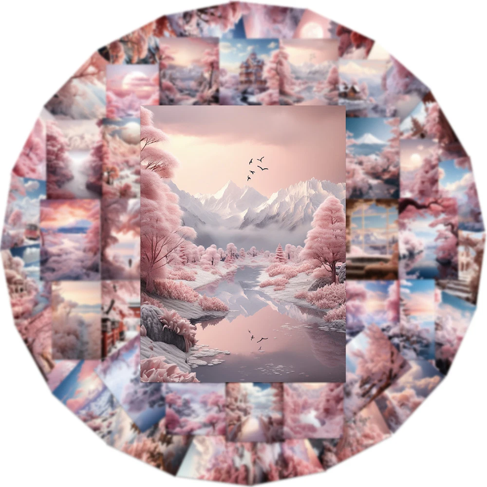 

10/30/50Pcs Aesthetic Pink INS Style View Decoration Stickers Decals for Scrapbooking Phone Case Waterproof Graffiti Art Sticker