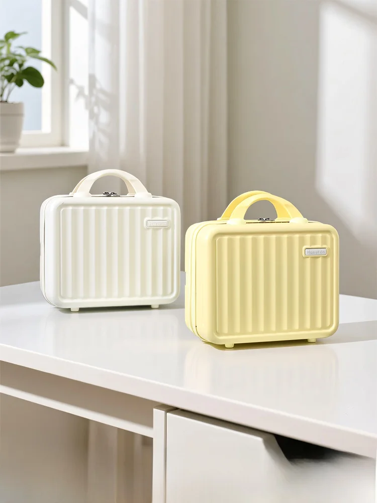 レトロな携帯用荷物コンパクトトラベルトイレタリー収納メイクアップバッグ4インチ軽量キュートボックス（プルロッドカバー付き）