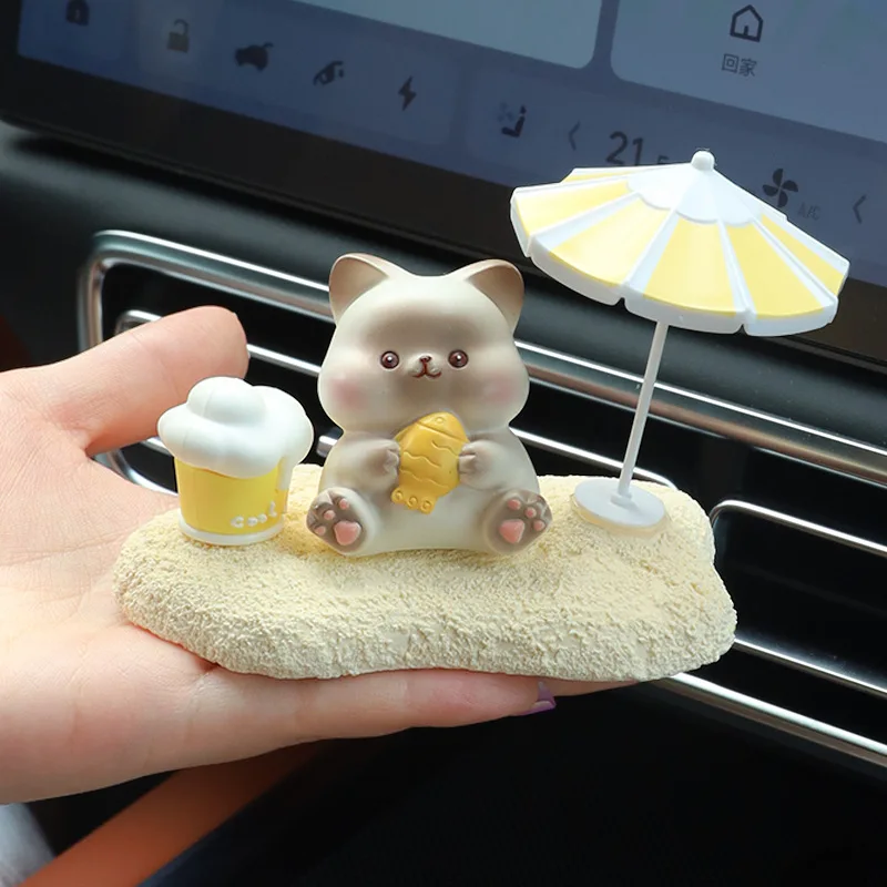 

Cute Resin Animal Ornaments Cartoon Mini Cute Healing Decompression Desk Living Room Surface Car Interior Decoration Supplies