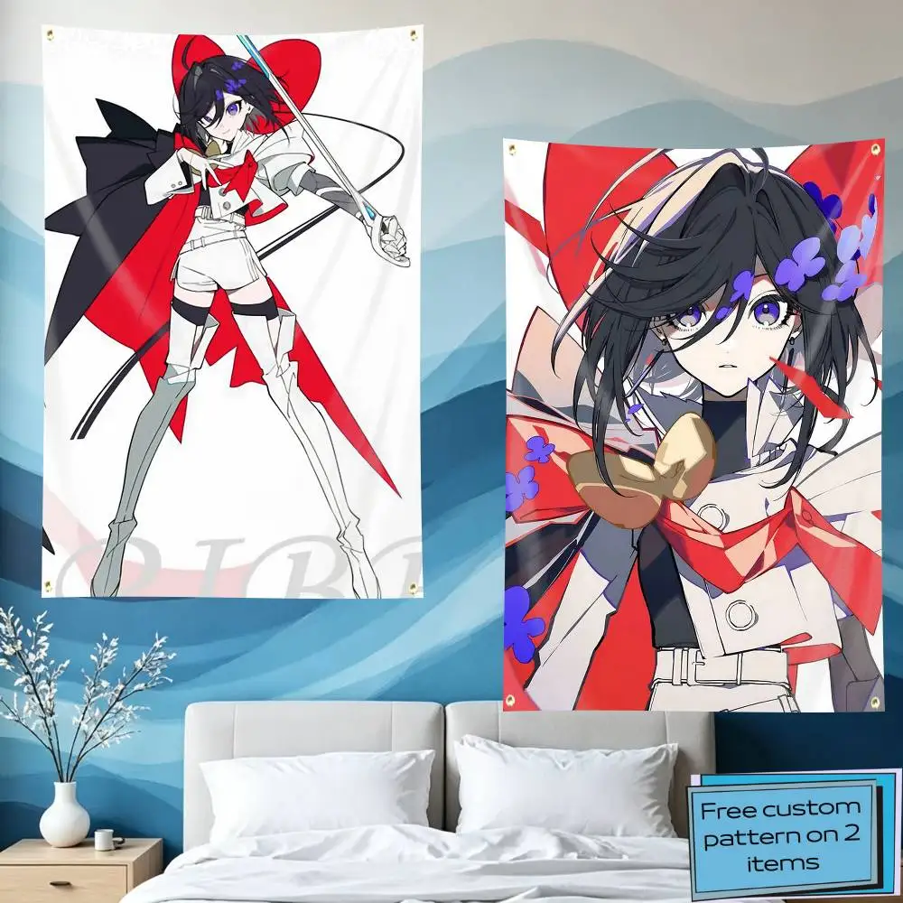 Sapphire THE Ribbon Hero Anime Flag Tapestry Banner for Bedroom Living Room Outdoor Camping Custom Supported