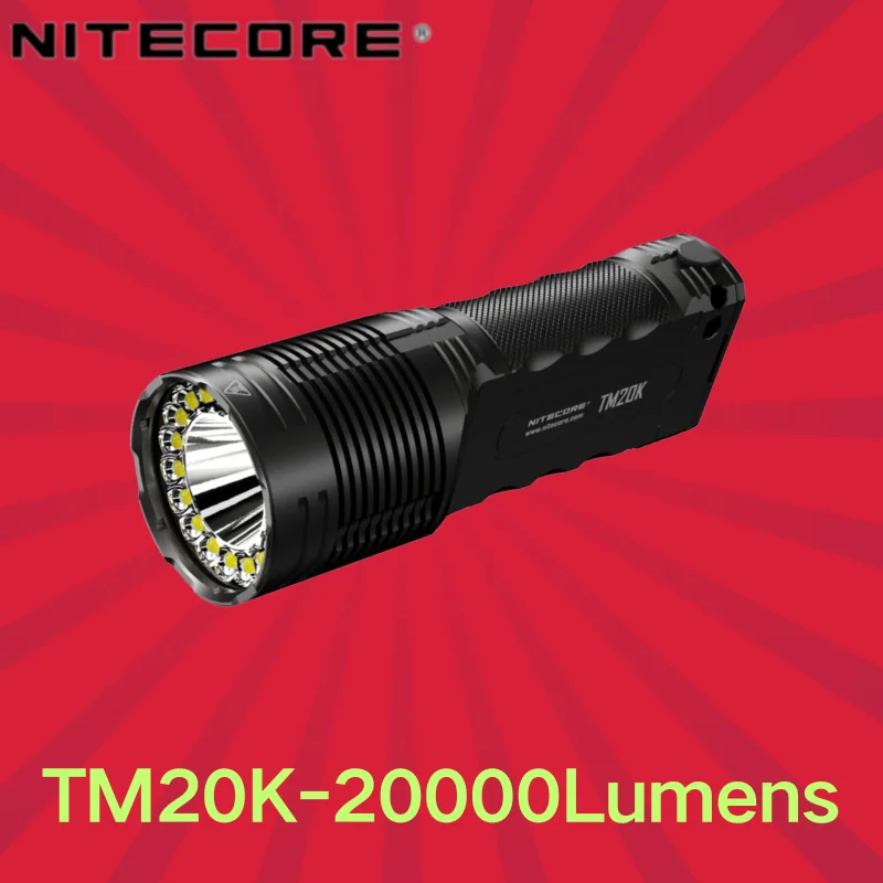 Nitecore tm20k 20000ルーメンUSB充電式懐中電灯,19xcree XP-L2 LED,内蔵9600mahバッテリー,サーチライトを使用