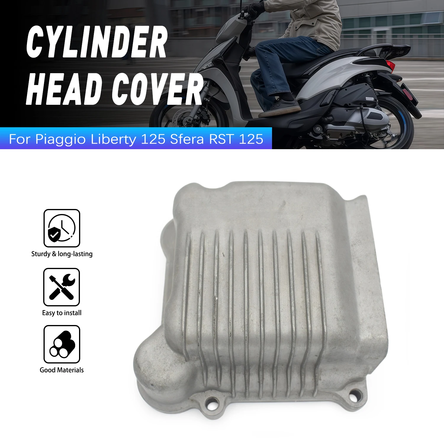 For Piaggio Sfera RST 125 4T LX4 Liberty Hexagon ET4 125 Scooter Motor Valve Cover Replacement Cylinder Head Housing Engine Part