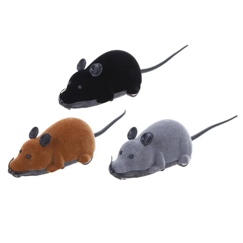 Robotic Mouse Cat Toy Electronic Motion/Moving Toys For Cats RC Electronic Mouse Flocking Mouse Toy Interactive Cat Toys Fun For