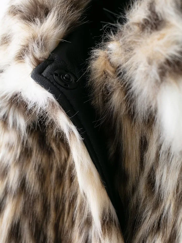 KUCLUT 여성용 따뜻한 인조 모피 재킷, 여성용 버튼 포켓, 턴다운 칼라 코트, 푹신한 겉옷, 겨울