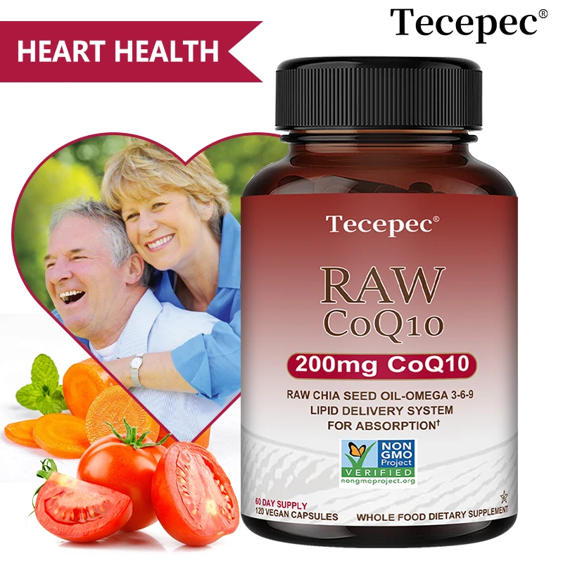 

Coenzyme Q10 200mg Softgels, Antioxidant Supplement, Promotes Vascular and Heart Health and Energy Production - Gluten-Free