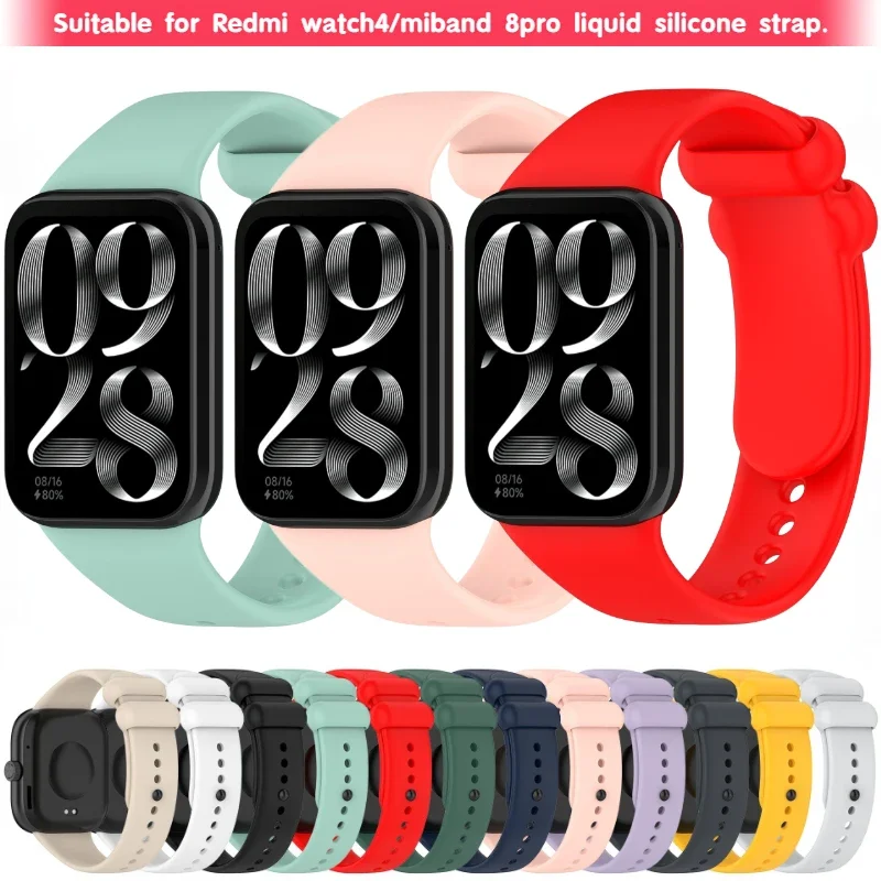 Silicone Strap For Xiaomi Mi Band 8/9/10 Pro Smartwatch Comfortable Replacement Bracelet For Redmi Watch 4-5-6 Accessories Belt