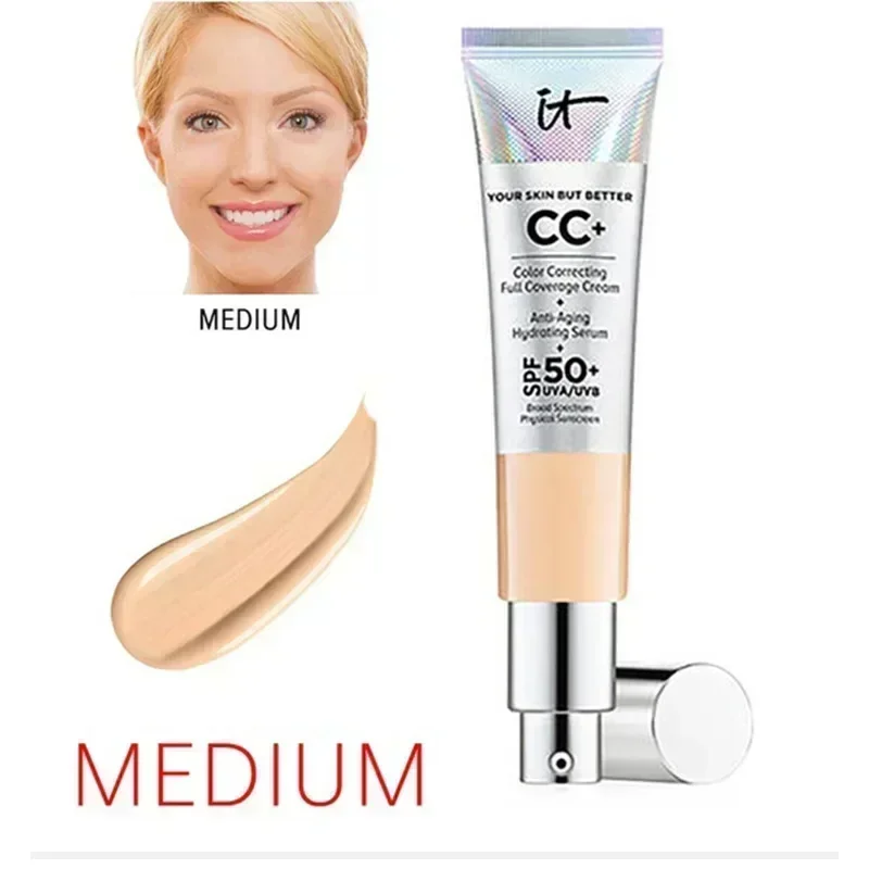 It and Cosmetics Concealer Cc+ Cream Spf50 Brighten Skin Tone Pores Concealer Sunscreen Makeup Whitening Liquid Foundation