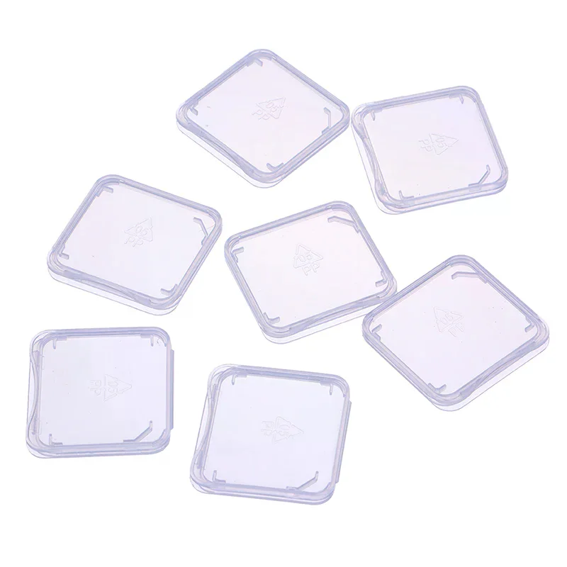 10pcs/lot Transparent SD Memory Card Case Holder Box Storage Boxes Memory Card Clear Plastic Case Holder Protector