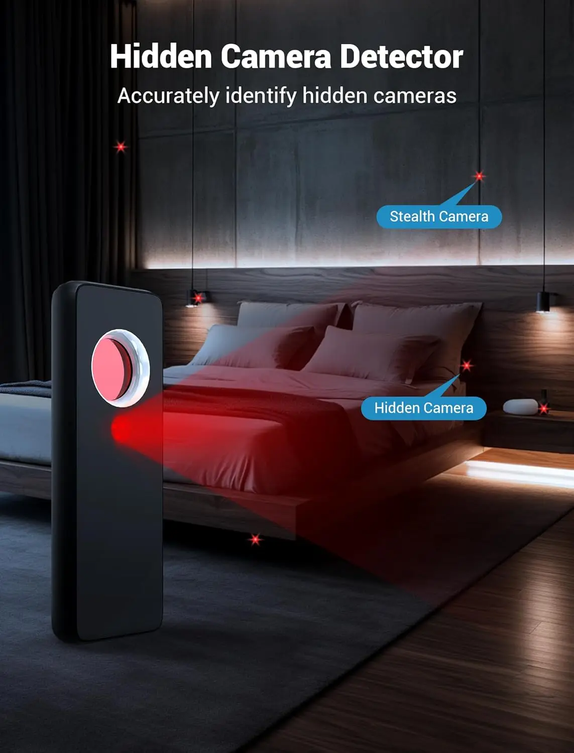 Hidden Camera Detector 2025 Bug Detector GPS Tracker Detector,spy Camera Listening Device Detection Spy Gadgets for Hotel,Office