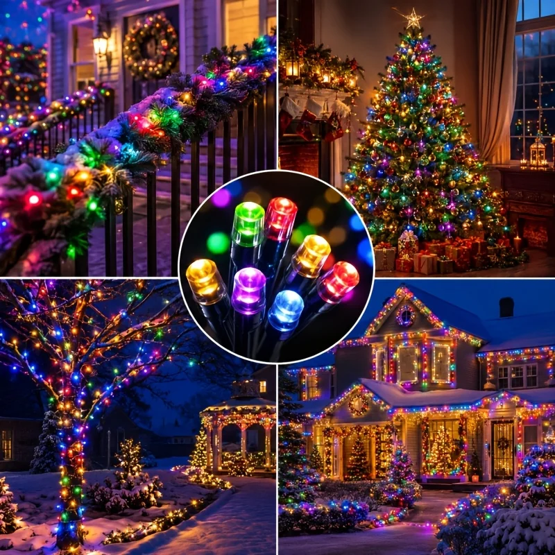 Solar LED String Lights Waterproof Twinkling Fairy Lights Decorative Lighting for Garden Patio Christmas Halloween