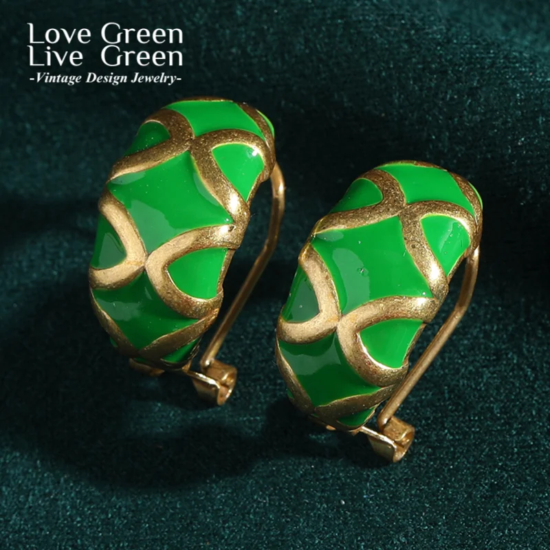 

Vintage Natural Stone Green Earrings Stud Cross Antique Gold Color Quality Luxury Designer Gifts Fashion Jewelry For Women 2025
