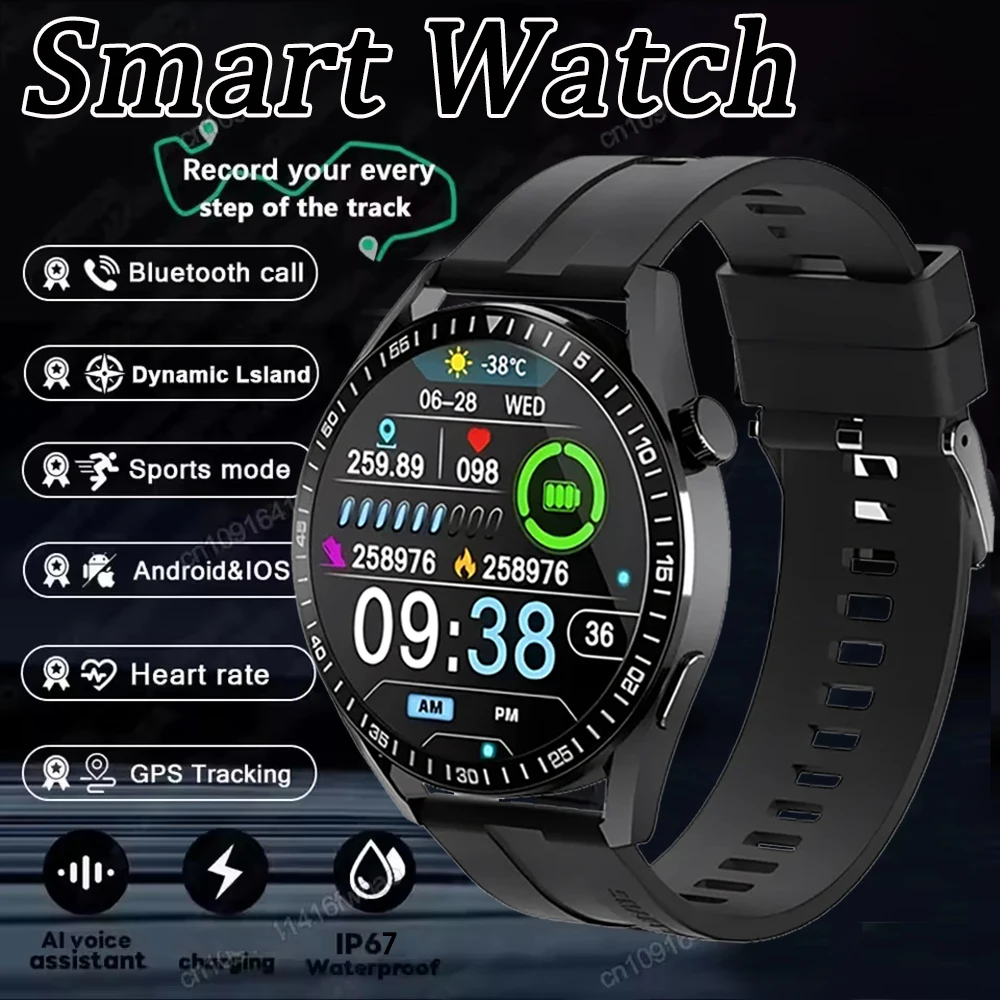 

For Huawei Smart Watch Men 2025 Watch 5 Bluetooth Call GPS Trajectory Heart Rate Health Monitoring Sports smartwatch Android IOS