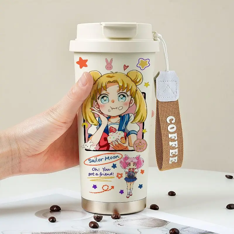 Sailor Moon Ins Style Insulated Coffee Cup Female Student Anime Water Cup Fresh And Beautiful Japanese Tumbler Gifts