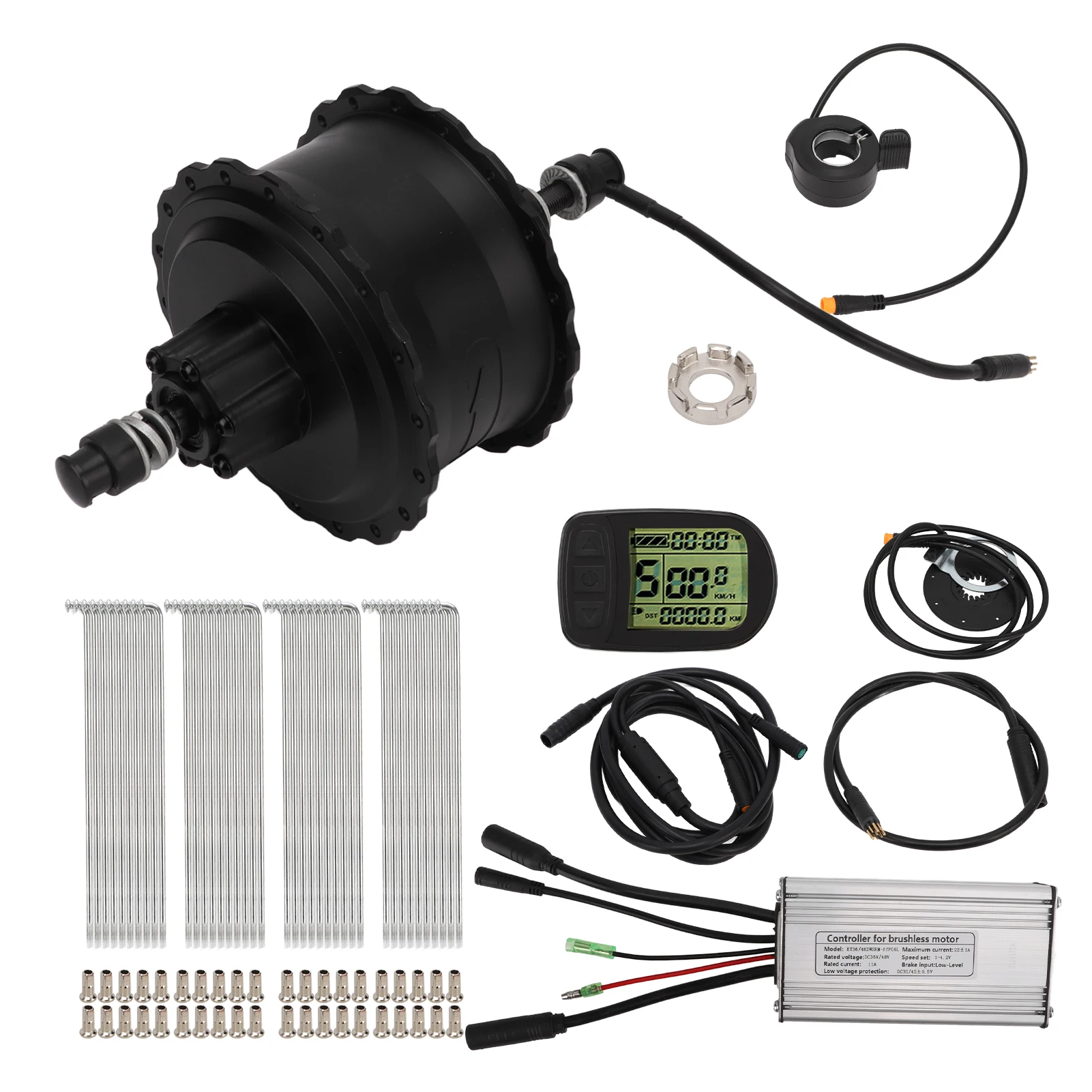 

48 в 500 Вт велосипедный задний втулка двигателя Электрический заднее колесо велосипеда комплект для преобразования с LCD5 метровым водонепроницаемым разъемом