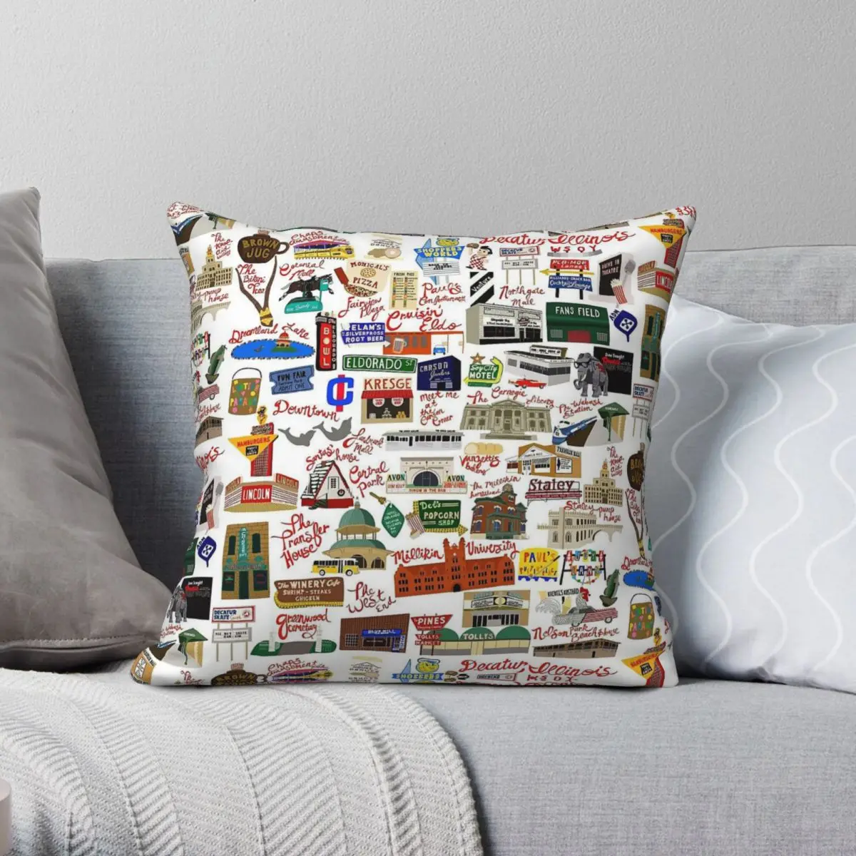 Decatur Illinois Days Gone By Pillowcase Polyester Linen Velvet Creative Zip Decor Throw Pillow Case Room Cushion Cover