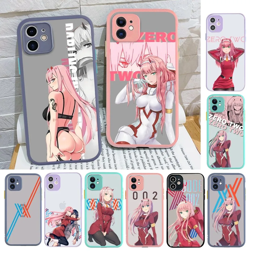 

Zero Two Darling In The FranXX Phone Case For IPhone 14 11 12 13 Mini Pro Max 8 7 Plus X XR XS MAX Translucent Matte Cover