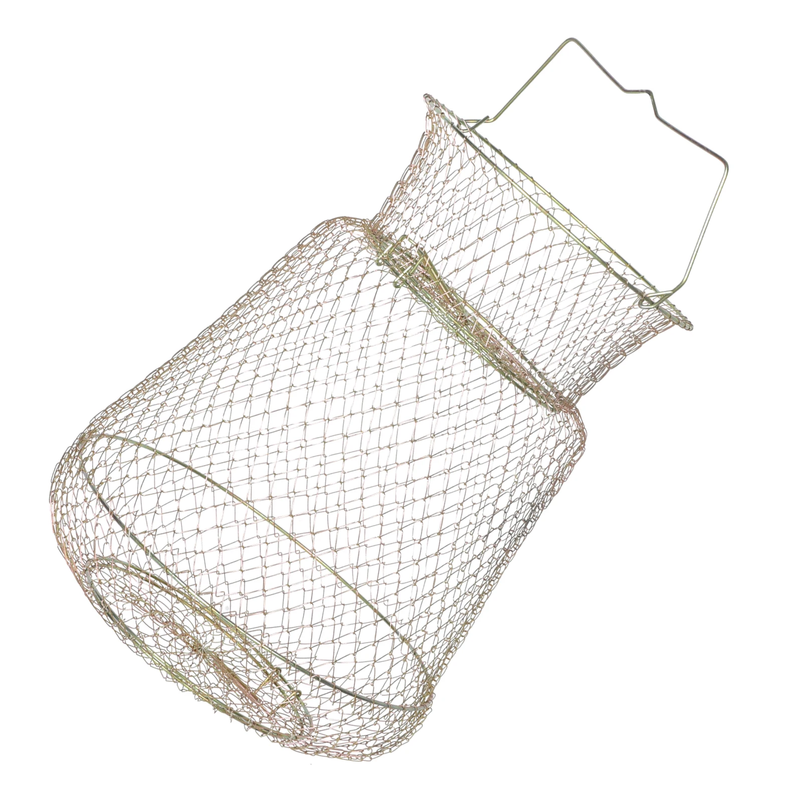 

Wire Fish Basket Durable Galvanized Iron Fishing Baskets Mesh Design Foldable Bucket Crab Net Outdoor Accessories