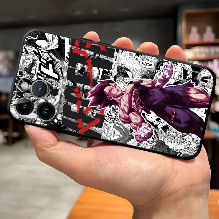 Dragon Ball Comic Vegeta Case for iPhone XR XS Max 7 8 13 12 11 17 Pro Max 15 16 14 Plus 17Air Black Soft Phone Cover view 3
