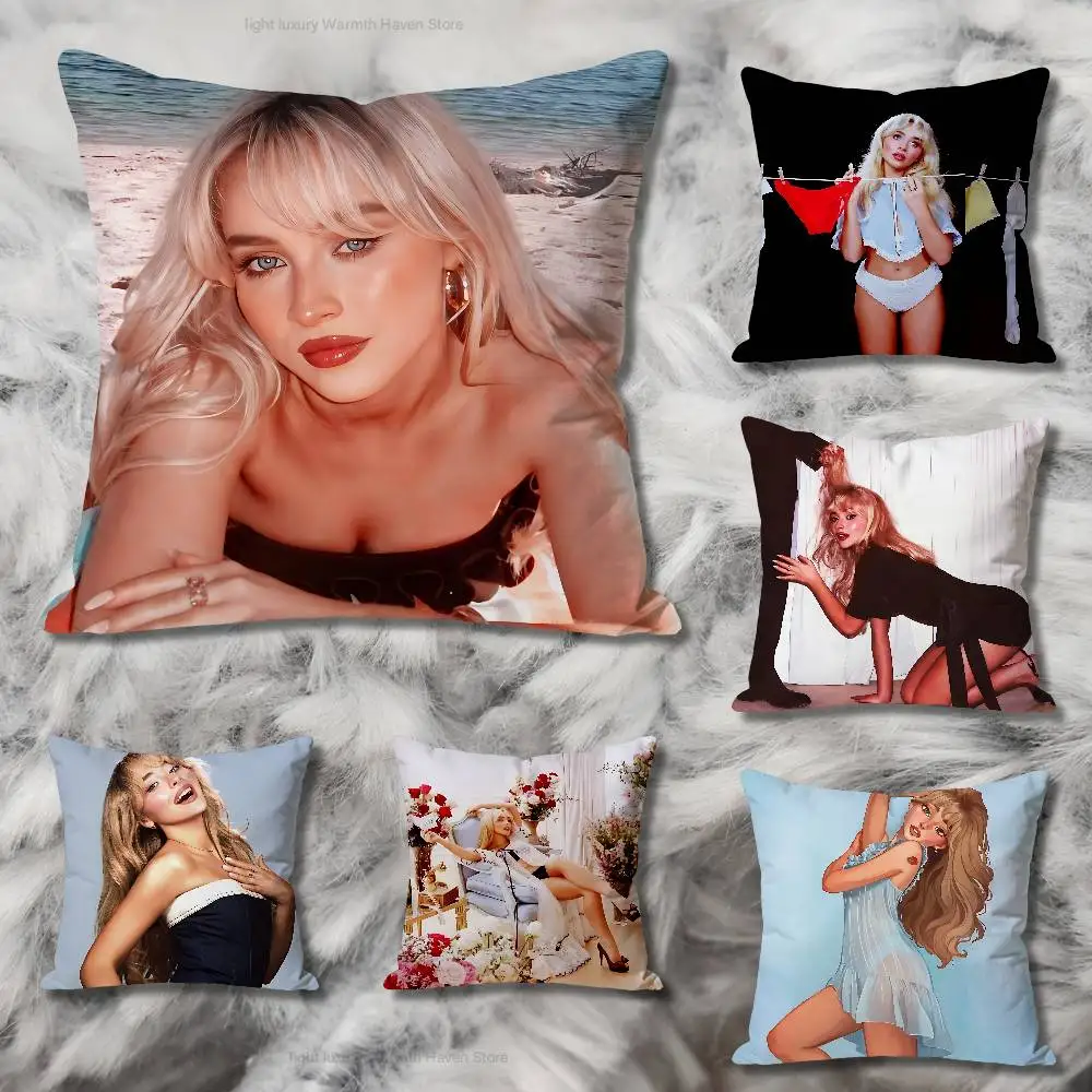 

S-Sabrina C-Carpenter Friend Various Sizes Square Pillow Case For Car Home Bedchamber Decor Custom Valentine gift