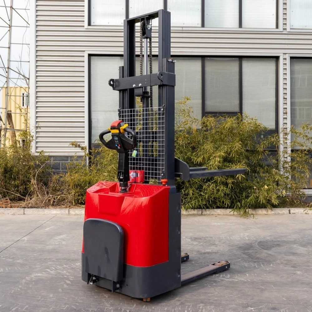 Standing Type Mini Pallet Stacker, Warehouse Cargo Stacking Truck