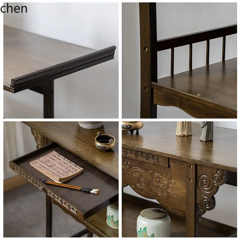 YFY Household Economical Altar Table for Worshiping Guanyin and God of Wealth, Elevated Simple Buddha and God Worship Cabinet