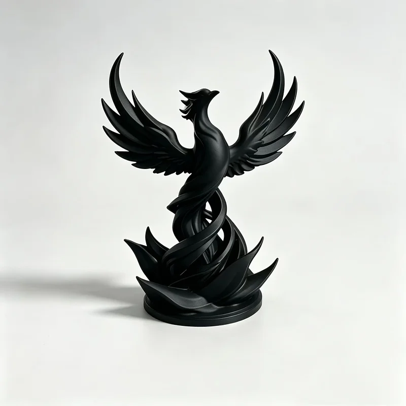 Dark Style Phoenix Rebirth Statue Creative3DPrinting process Home desk and car decoration collectible ornaments